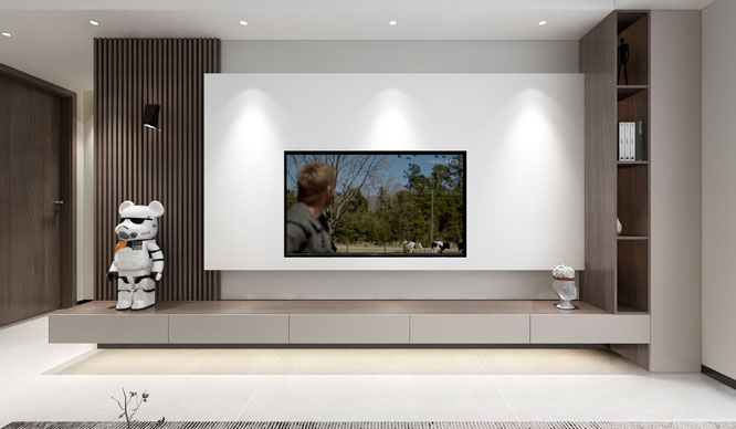 郎庄安置房130平现代简约风格装修VR全景图