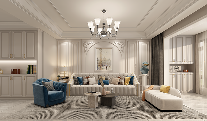 金汇苑180平现代轻奢风格四居室装修效果图