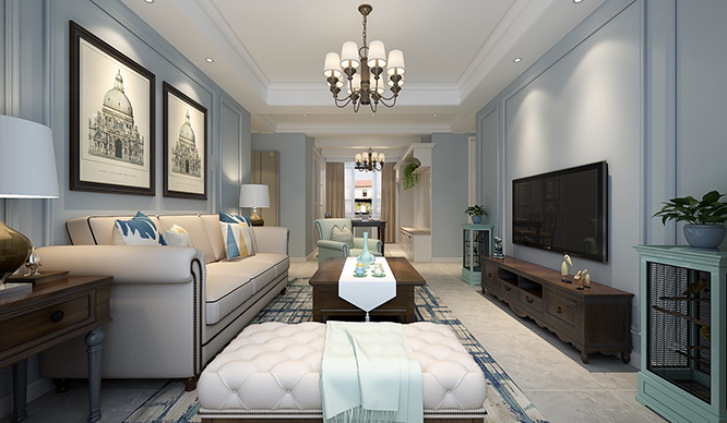 未来华庭140平简美风格三居室装修效果图