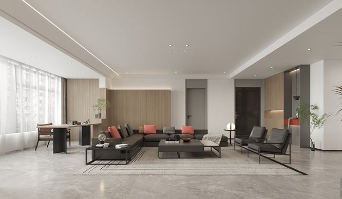 绿地花语城160平现代风格四居室装修效果图