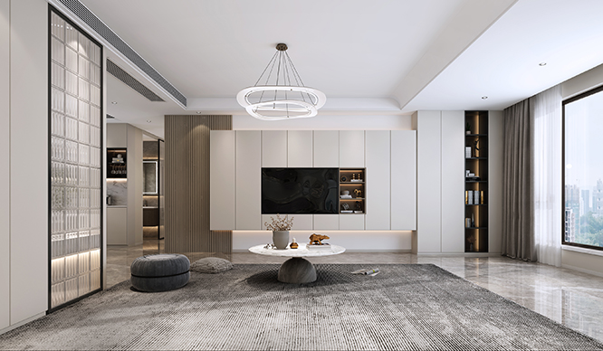 名门翠园185平侘寂风格三居室装修效果图
