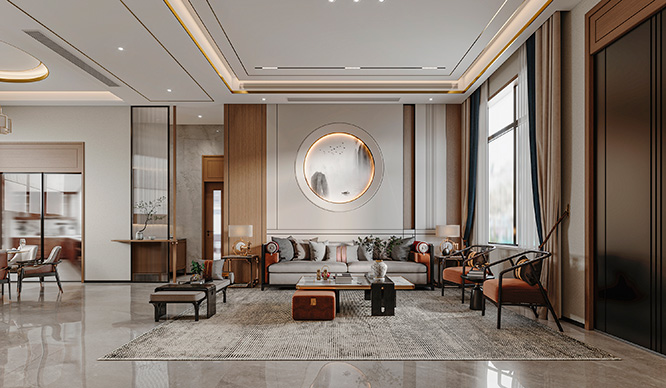 金源天玺180平新中式风格装修效果图