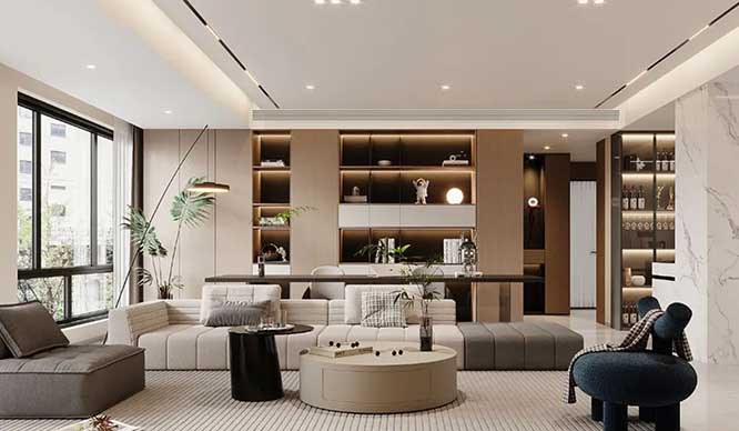 望族苑150平现代轻奢风格四居室装修效果图