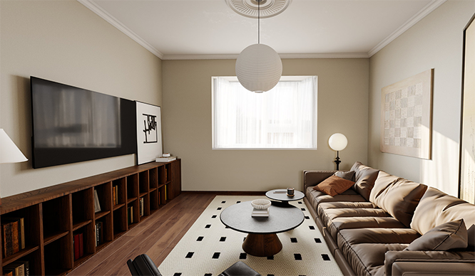 郑州省银行家属院140平中古风格装修效果图