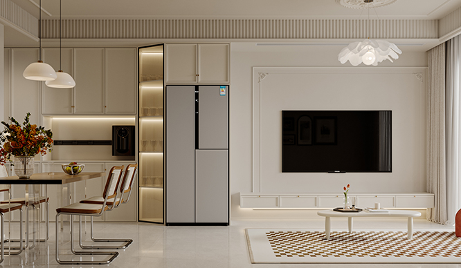 郑州碧桂园89平法式奶油风格装修效果图