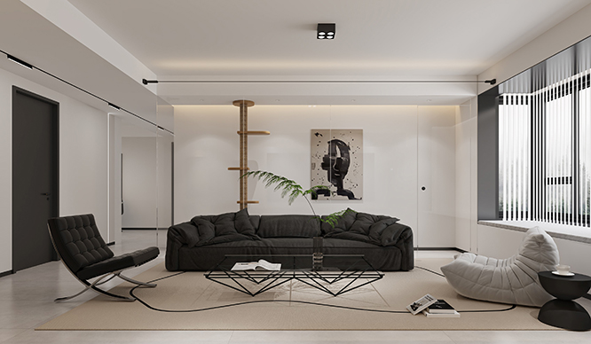 郑州旭日龙园140平现代极简风格装修效果图