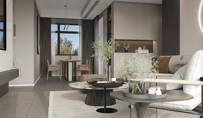 七里香堤142平现代轻奢风格装修效果图