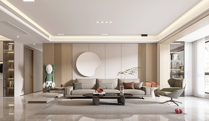 郑州湖畔花园180平现代意式风格装修效果图